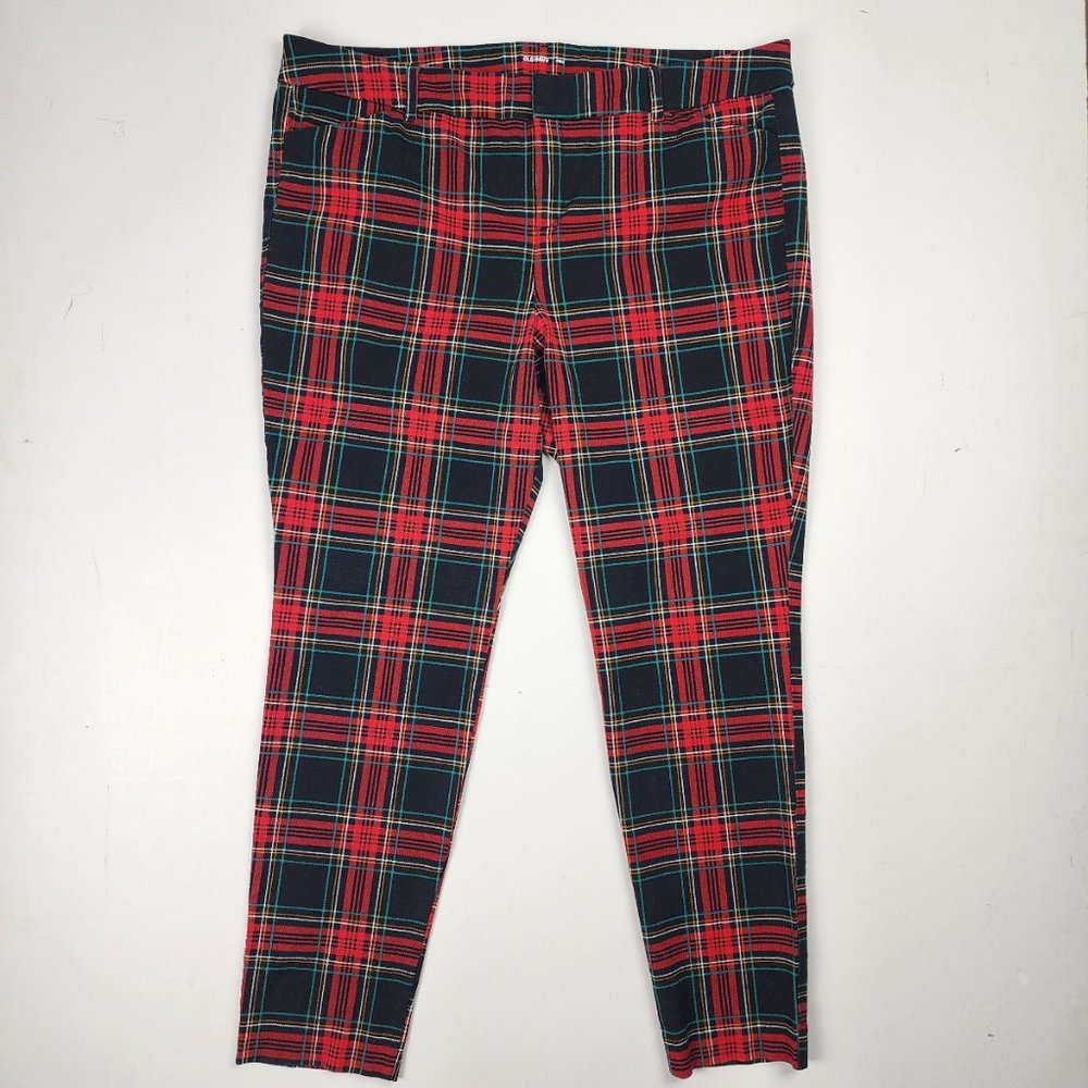 Old Navy Pixie Plaid Straight Leg Cotton Pull On Pants Size 18